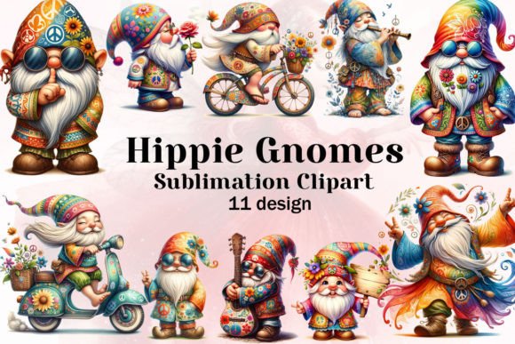 Download Hippie Gnomes Sublimation Clipart - Gnomes Collection