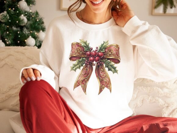 Download Vintage Christmas Holly Bow - Vintage christmas Collection