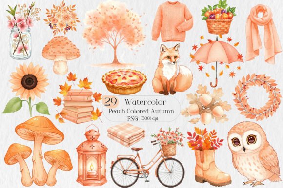 Download Peach Colored Autumn Clipart - Autumn clipart Collection