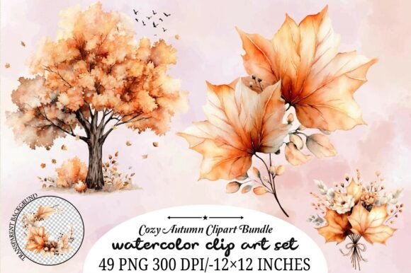 Download Cozy Autumn Clipart Bundle - Autumn clipart Collection