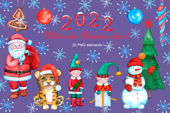 Download Watercolor Christmas Clipart. Santa, Elf - Premium Resources